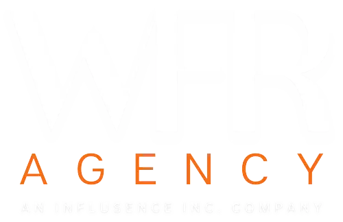 Logo of WFR Agency featuring the letters WFR in white and the word 'Agency' in orange.